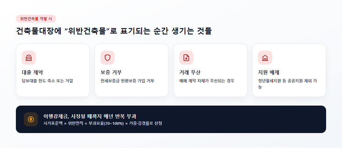 불법 증축·개축 적발 시 불이익 핵심 포인트 카드